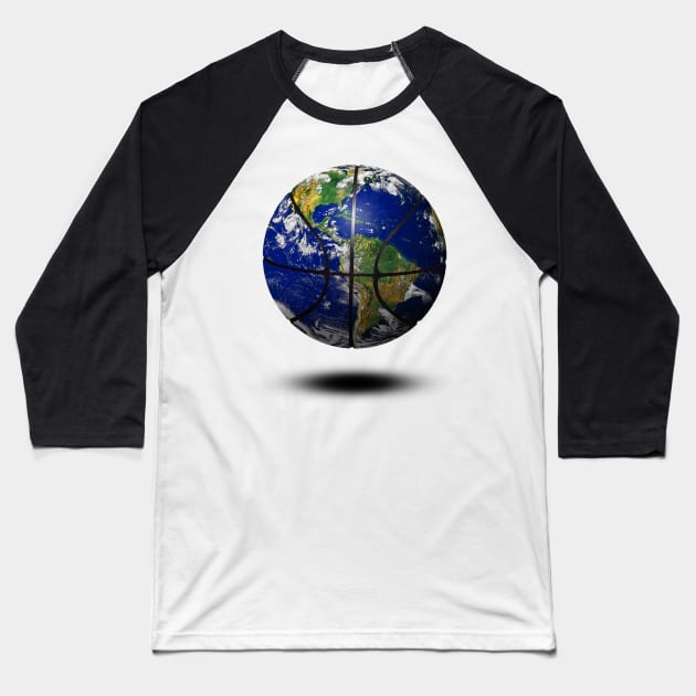 Earth basketball Baseball T-Shirt by DavidLoblaw